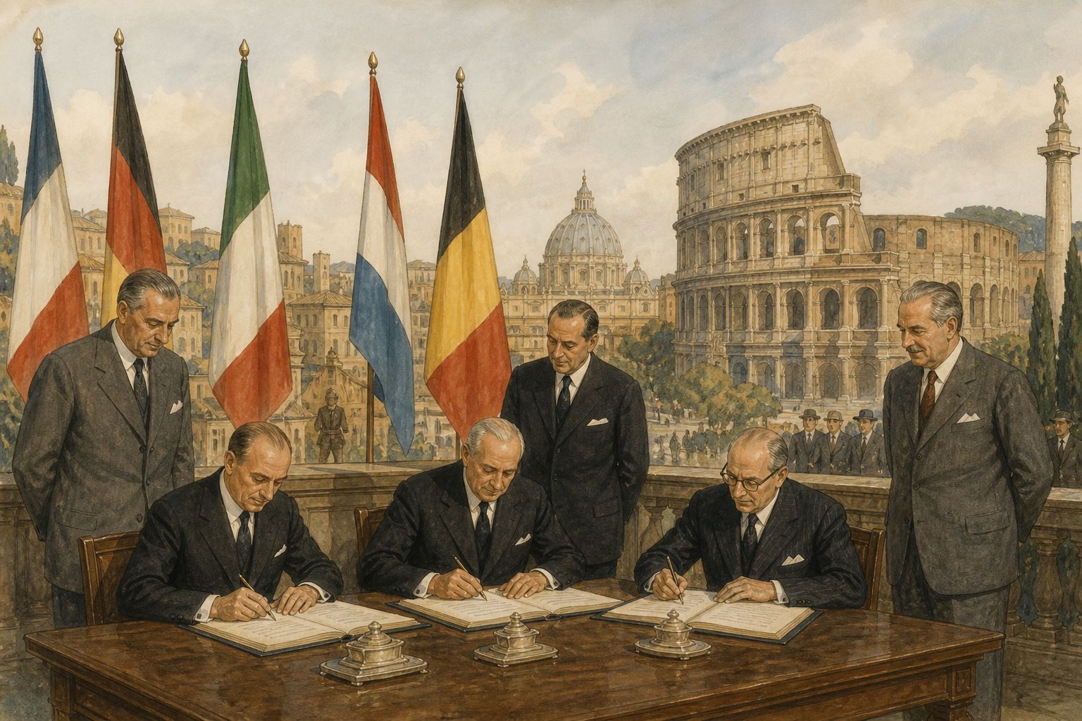 Historical reconstruction of the “Immediate aftermath” stage in Founding of the European Economic Community