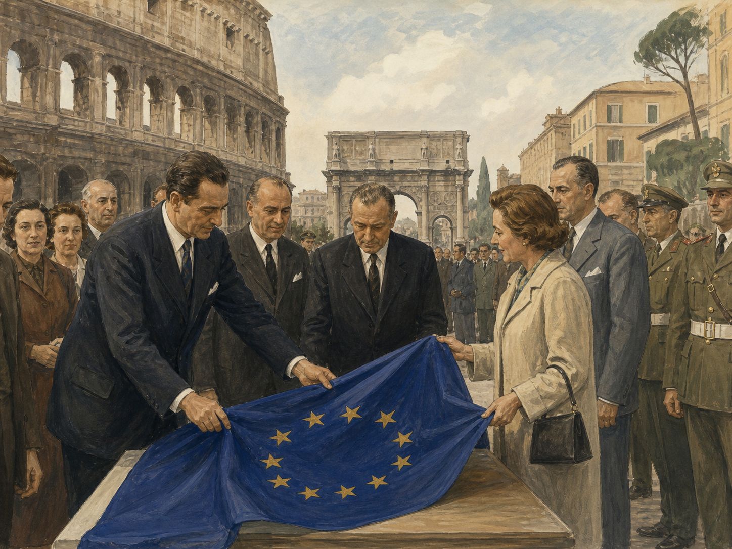 Historical reconstruction of Founding of the European Economic Community's immediate aftermath: The EEC expanded intra-European trade and policy coordination, providing an institutional base for the later European Communities and Union.