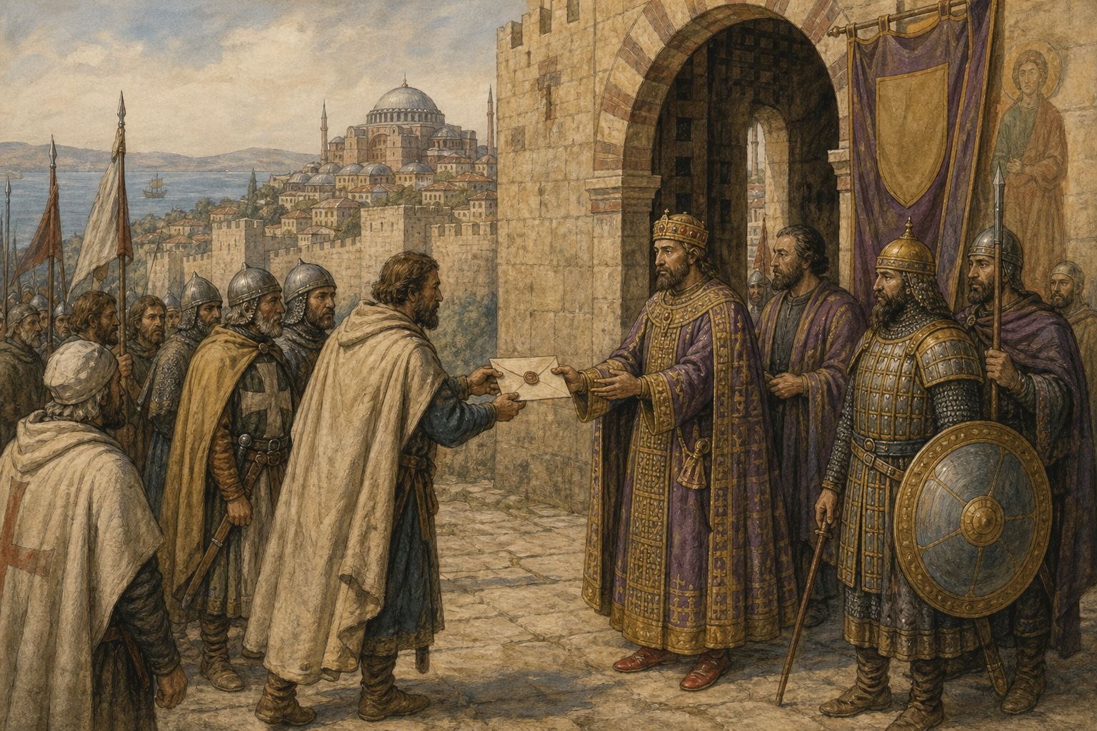 Historical reconstruction of the “Byzantine appeal for aid” stage in First Crusade