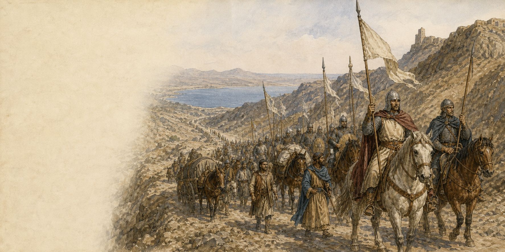 Reconstruction of the First Crusade moving from Clermont through Anatolia and Antioch to Jerusalem