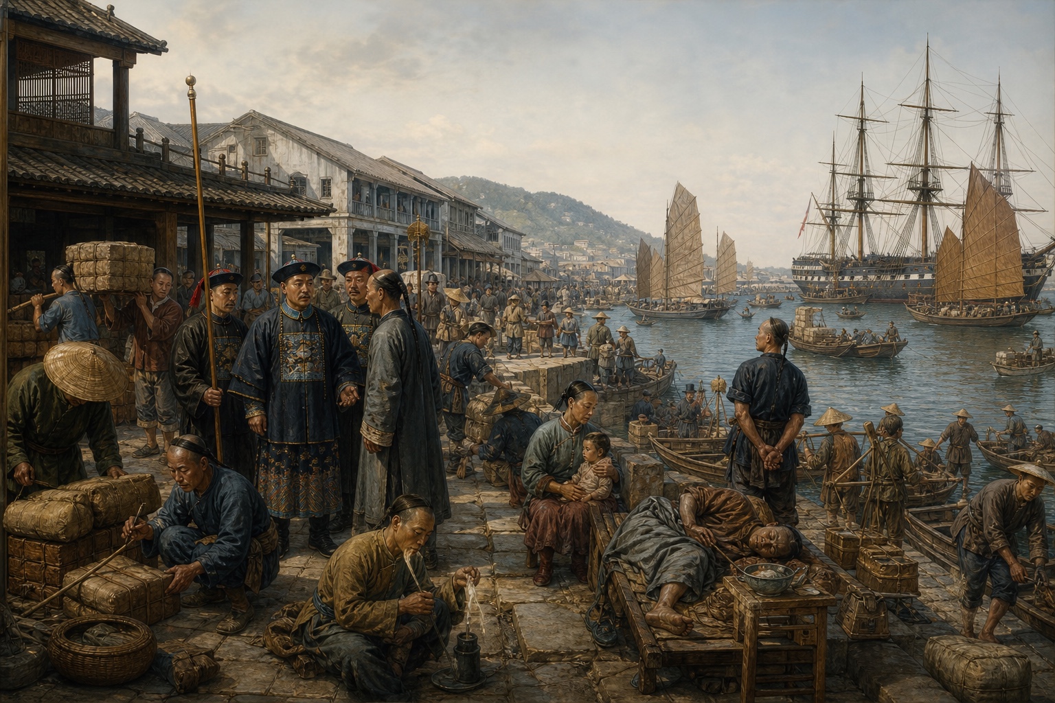 Illustrated reconstruction of the background of First Opium War