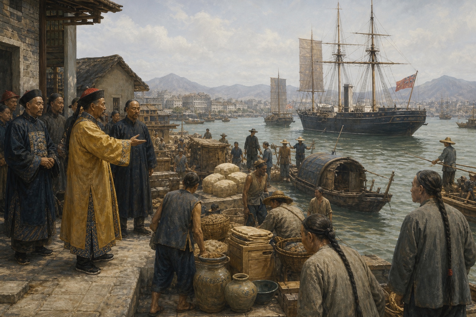 Illustrated reconstruction of the course of First Opium War