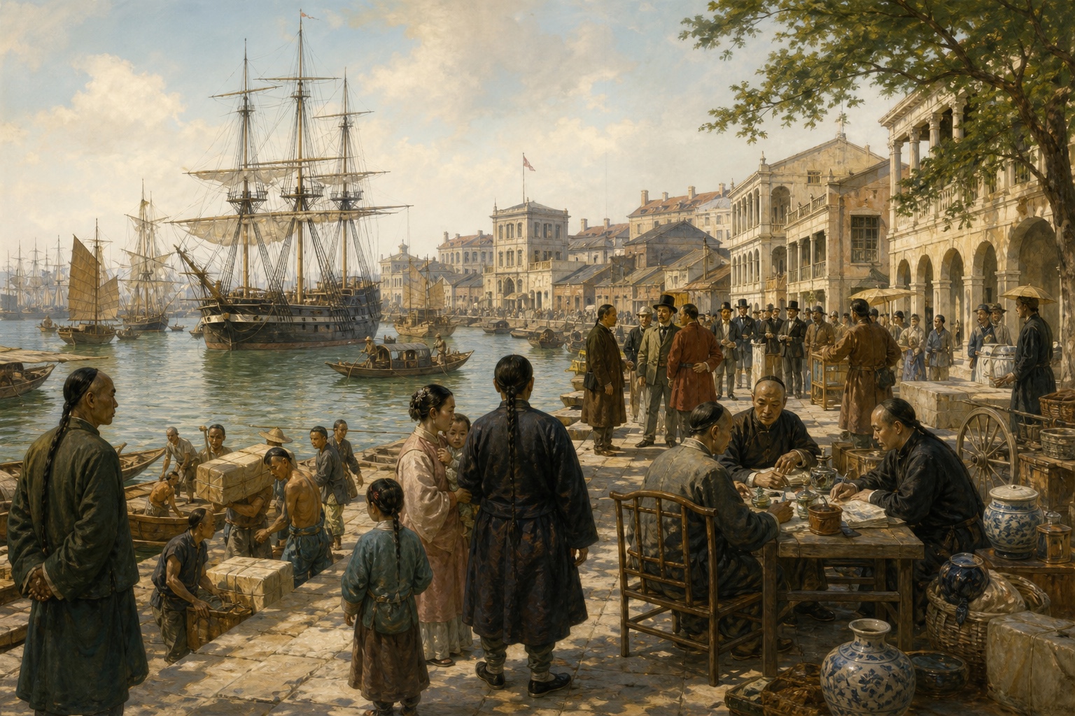 Illustrated reconstruction of the significance of First Opium War