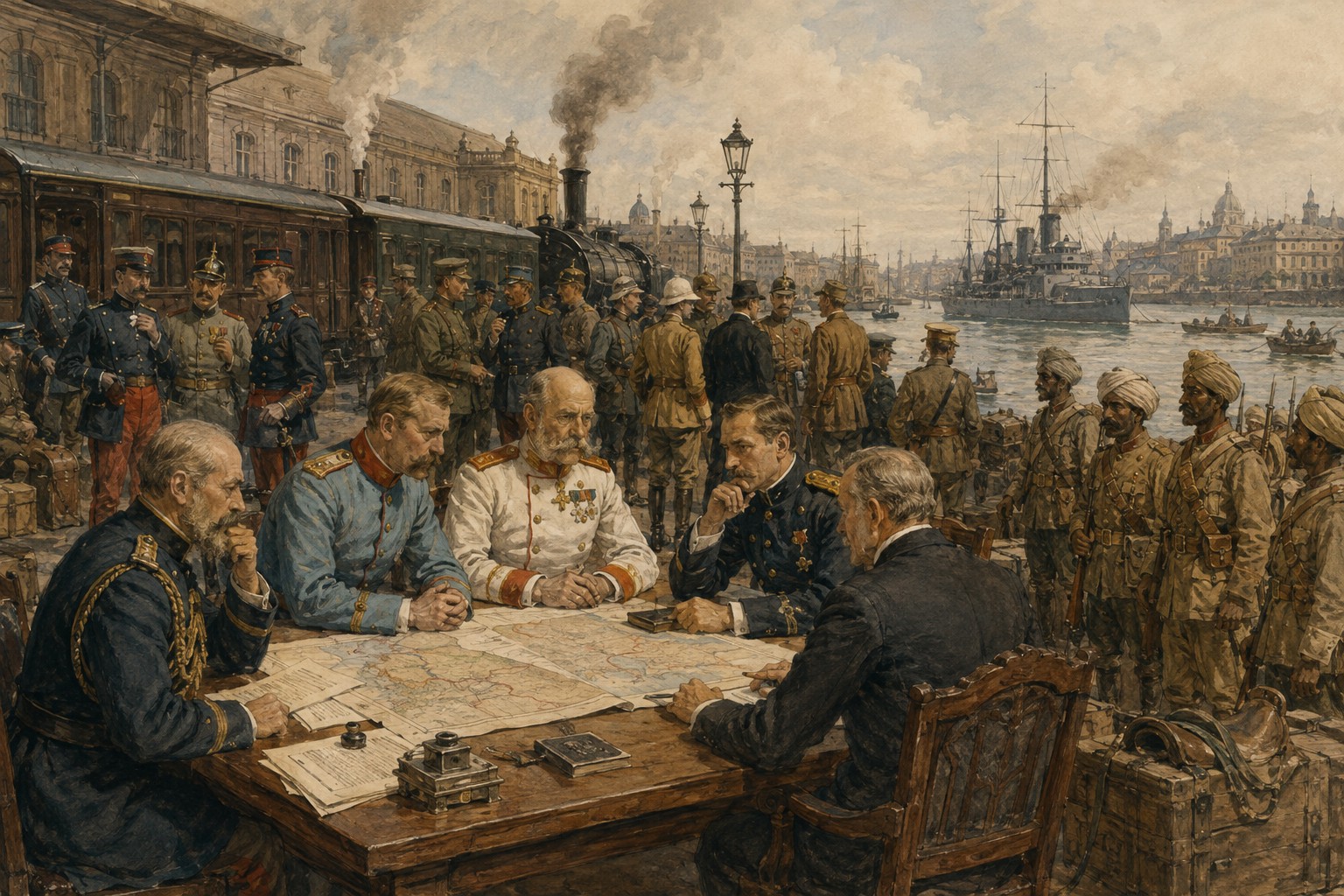First World War: a scene of the prelude