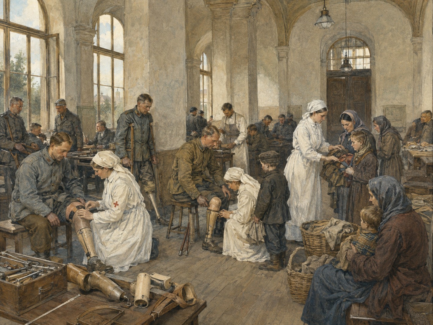 Illustrated reconstruction of the significance of First World War