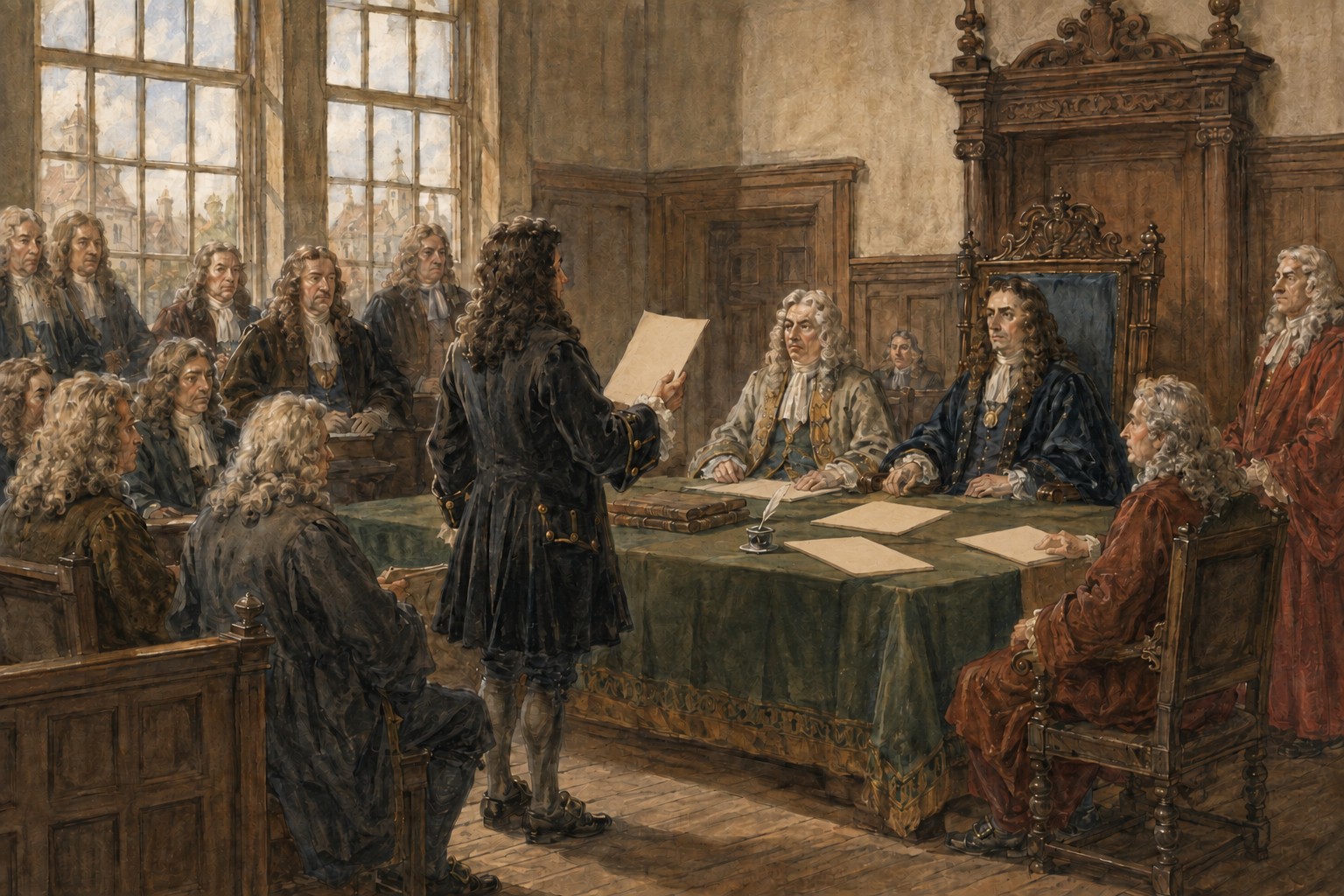 Historical reconstruction of “William and Mary accept the crown” in Glorious Revolution