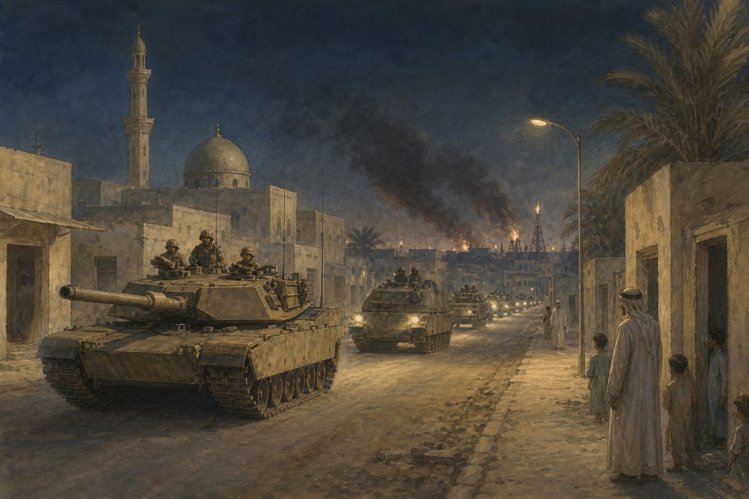 Historical reconstruction of the “Iraq invades Kuwait” stage in Gulf War