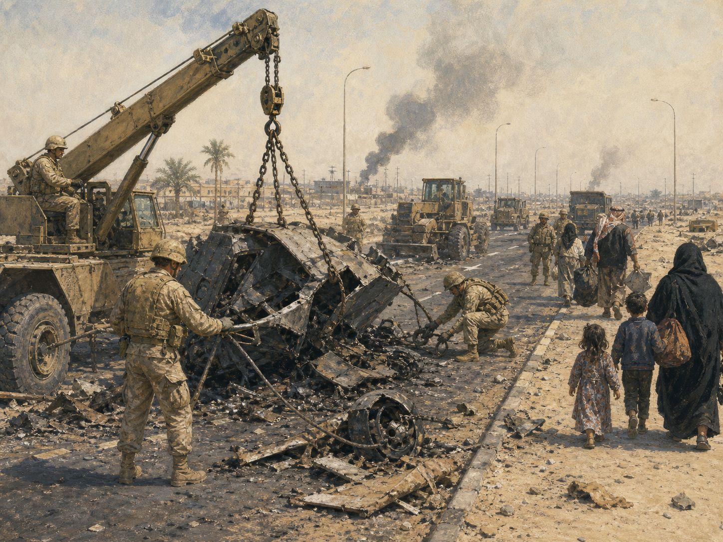 Historical reconstruction of Gulf War's immediate aftermath: Kuwait was liberated, but sanctions, weapons inspections, uprisings, and the continuing U.S. military presence reshaped Gulf politics and helped set the context for the 2003 Iraq War.