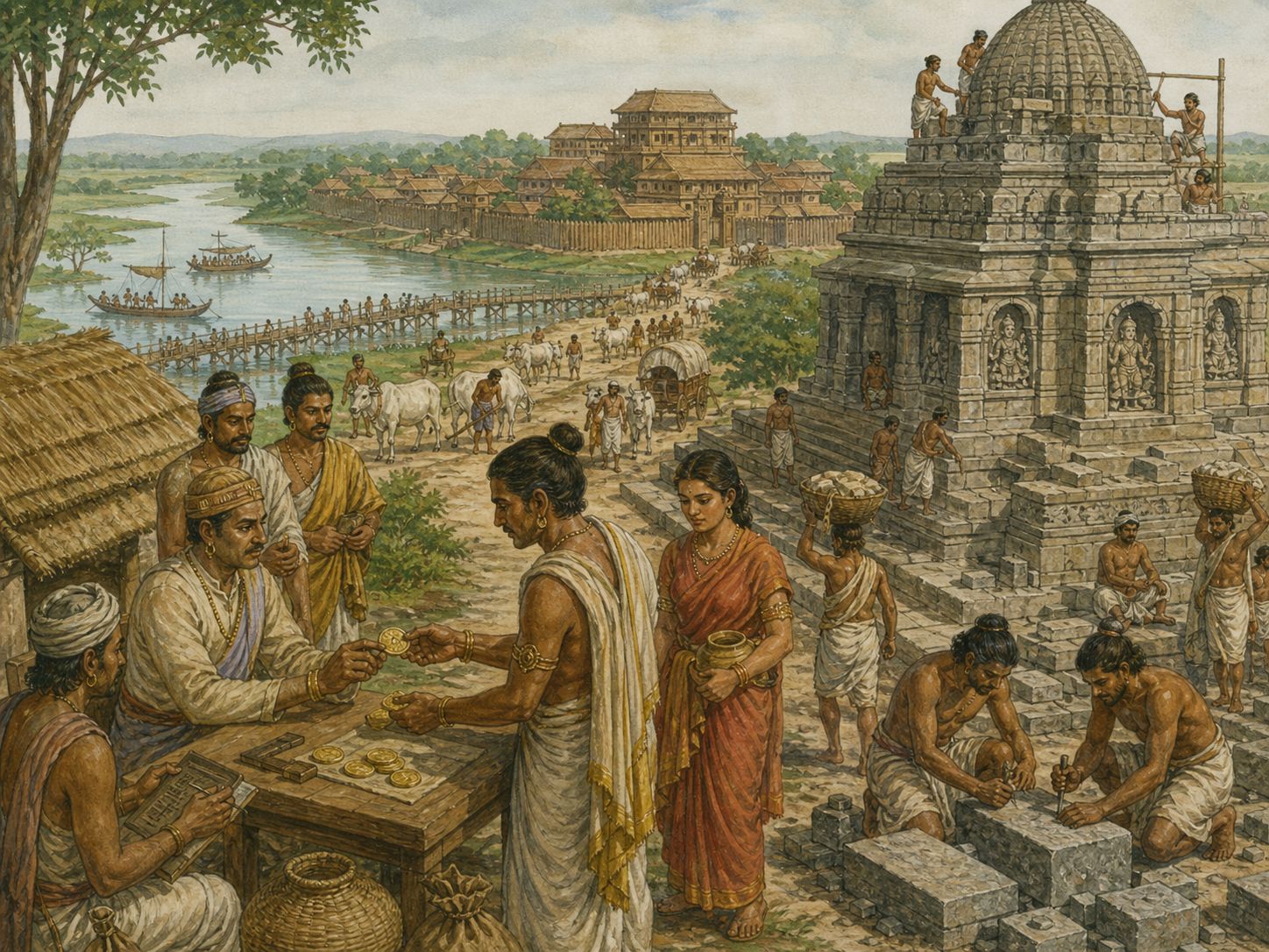 Historical reconstruction of Rise of the Gupta Empire's background: In and around northern India (around Pataliputra), the setting took shape as From Chandragupta I onward, the Gupta dynasty expanded across northern India and established a dynastic era and wide regional power.