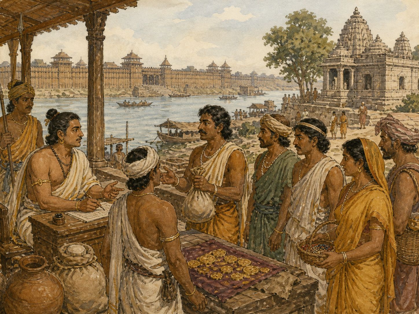 Historical reconstruction of Rise of the Gupta Empire's central action: From Chandragupta I onward, the Gupta dynasty expanded across northern India and established a dynastic era and wide regional power.