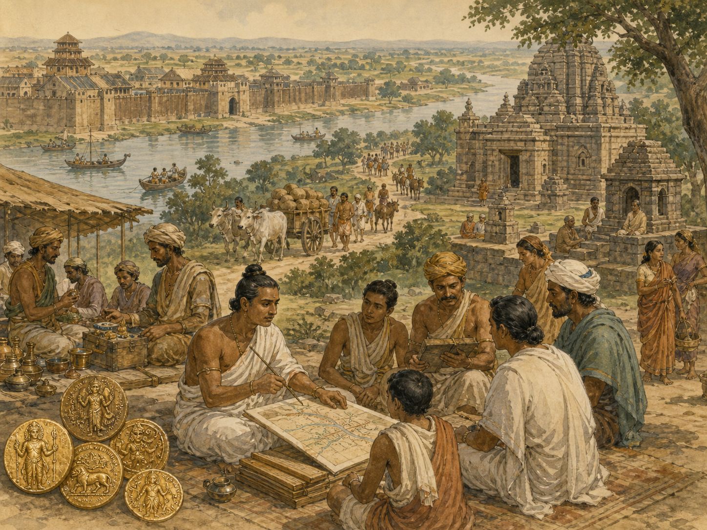 Historical reconstruction of Rise of the Gupta Empire's long-term consequences: In the longer term, the period became remembered for flourishing sanskrit literature, mathematics, astronomy, and visual arts.