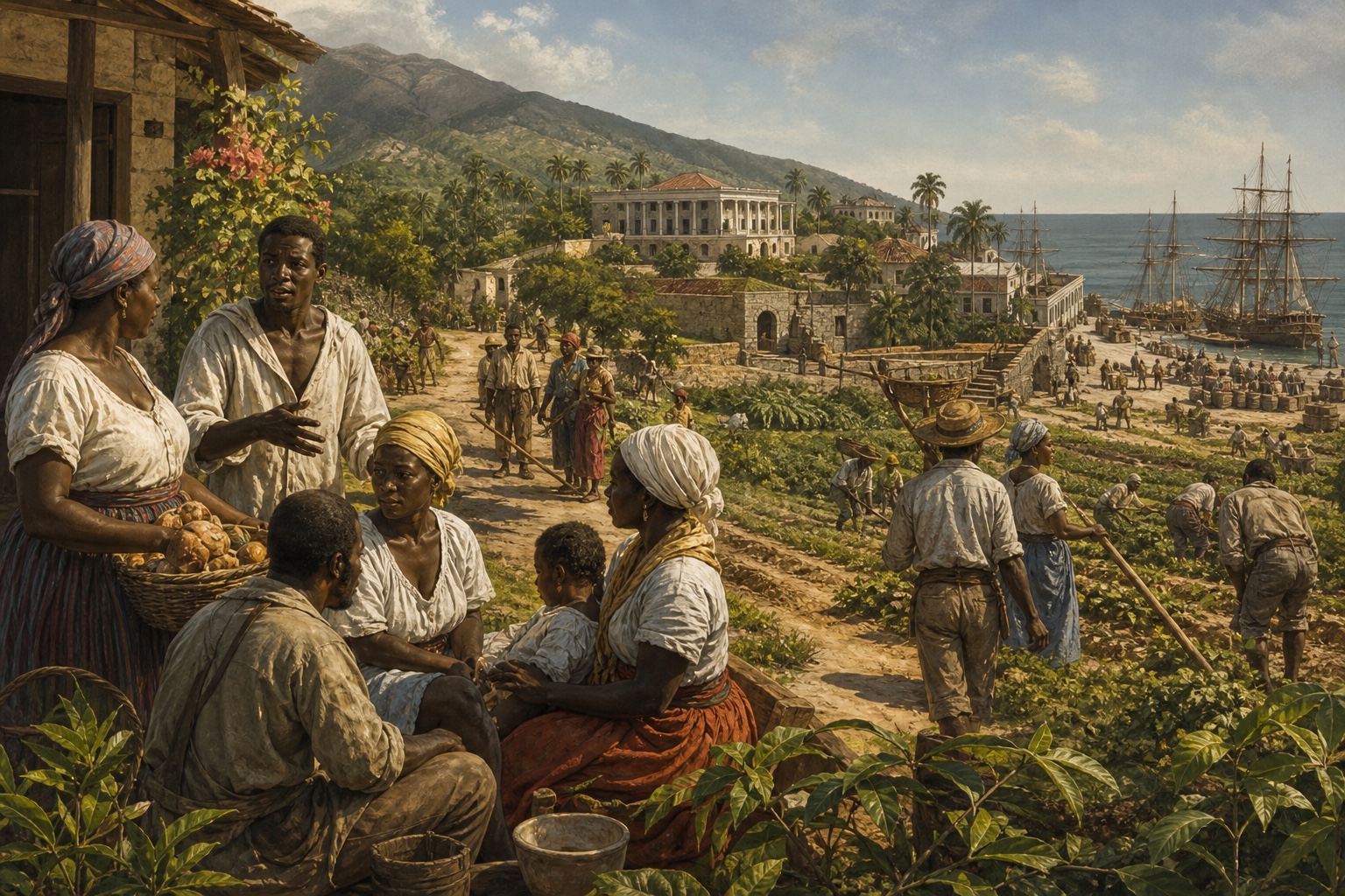 Illustrated reconstruction of the background of Haitian Revolution