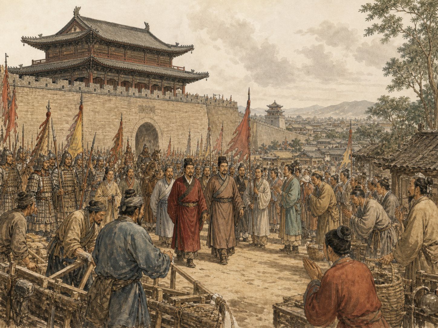 Historical reconstruction of Foundation of the Han Dynasty's immediate aftermath: The Han adapted Qin’s administrative legacy while combining central bureaucracy with delegated regional kingdoms.