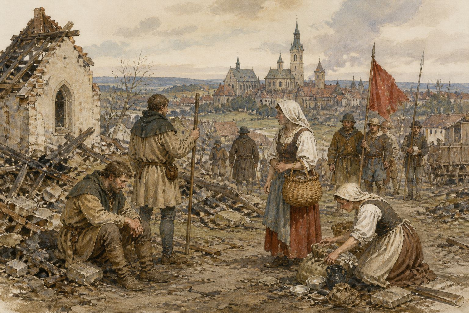 Historical reconstruction of the “Immediate aftermath” stage in Hussite Wars