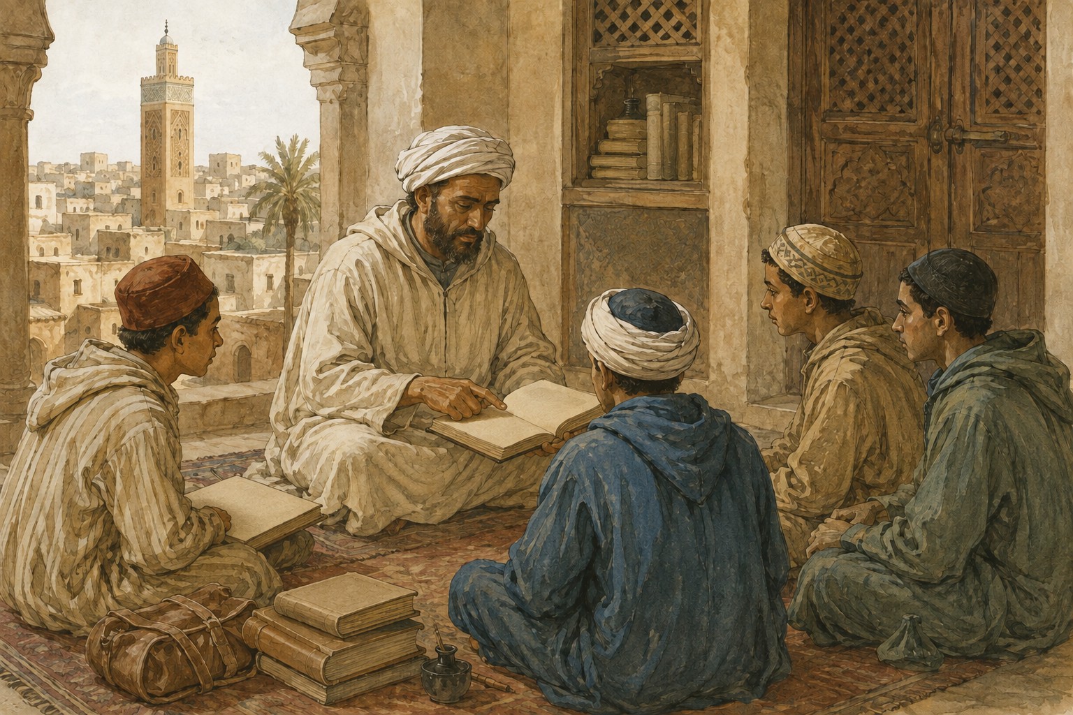 A teacher and students carrying forward memories of wide-ranging exchange in Morocco