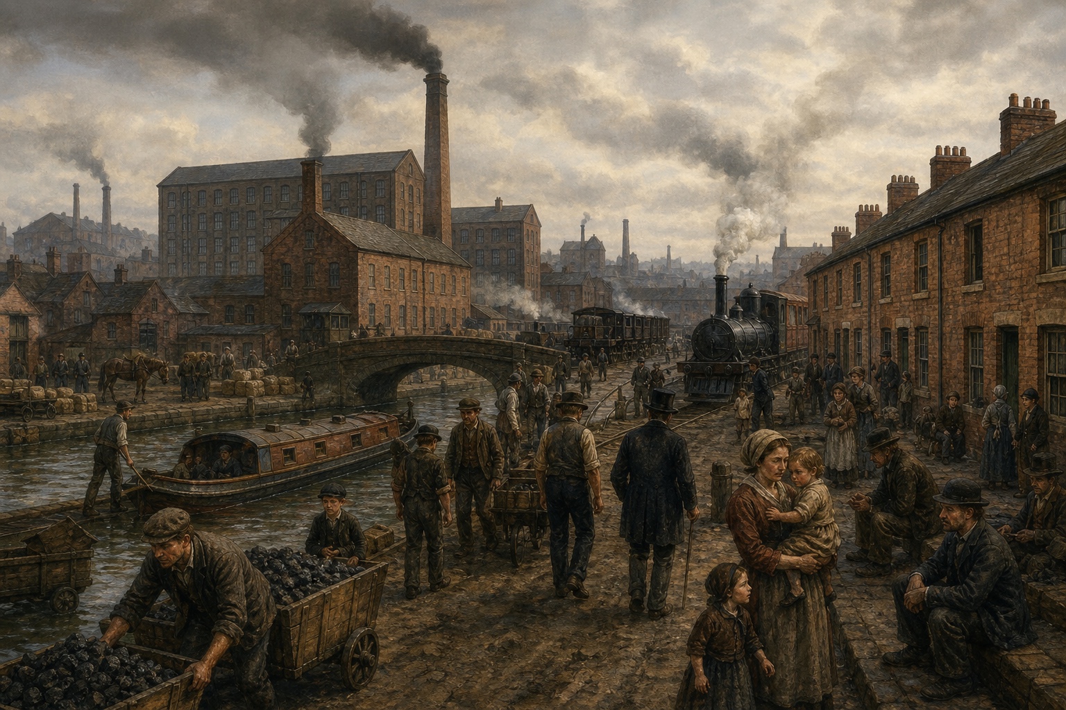 Illustrated reconstruction of the outcome of Industrial Revolution