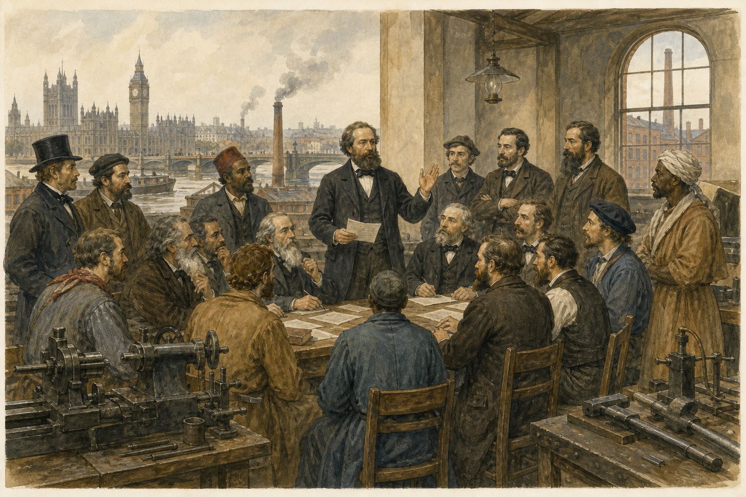 Historical reconstruction of “Organization formally dissolves” in Foundation of the First International