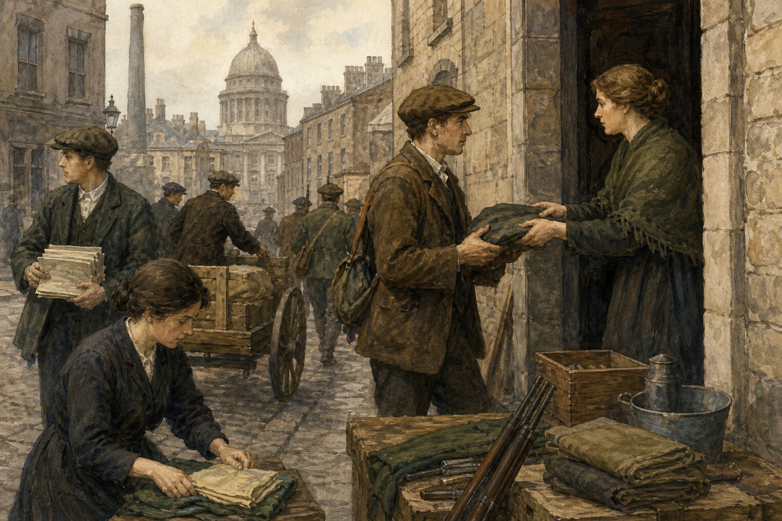 Historical reconstruction of “Arms landed at Howth” in Easter Rising