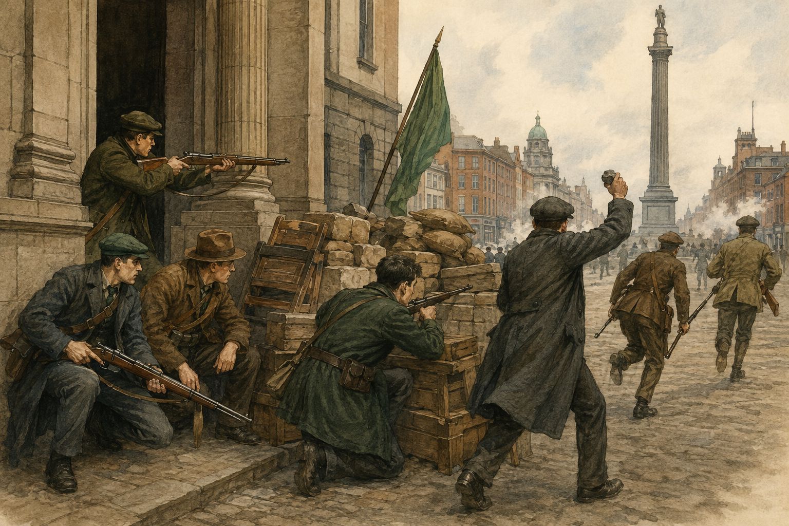 Historical reconstruction of “Republic proclaimed during Easter Week” in Easter Rising