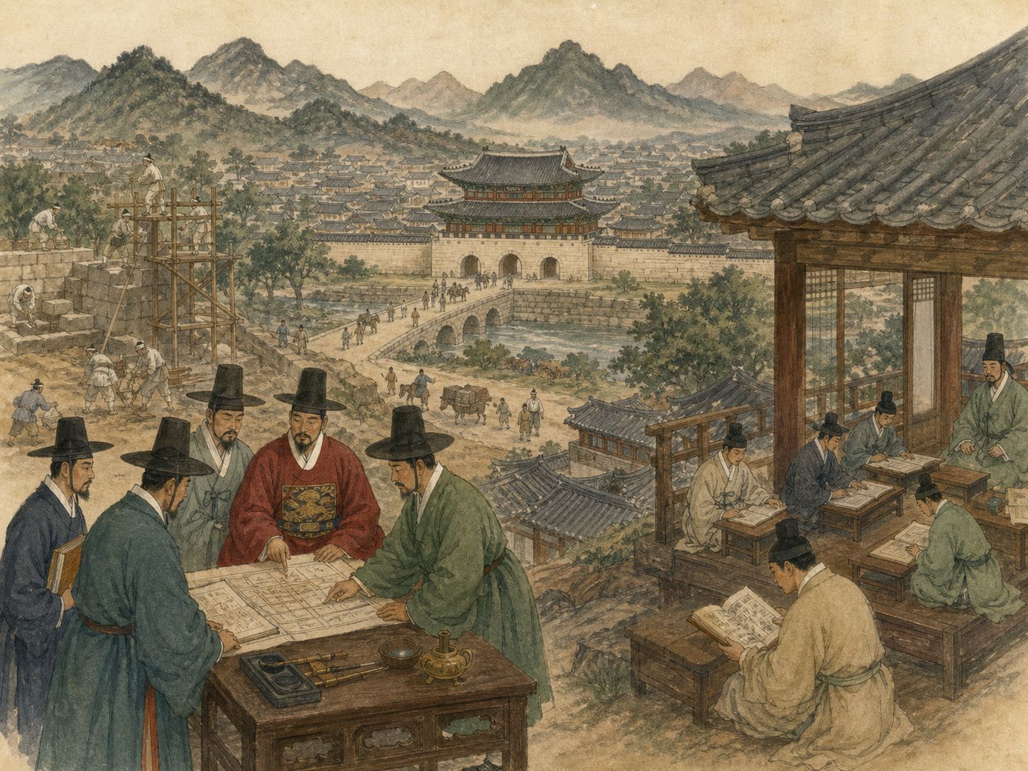 Historical reconstruction of Foundation of the Joseon Dynasty's long-term consequences: Joseon lasted for more than five centuries and became the setting for major political and cultural developments including the creation of Hangul.
