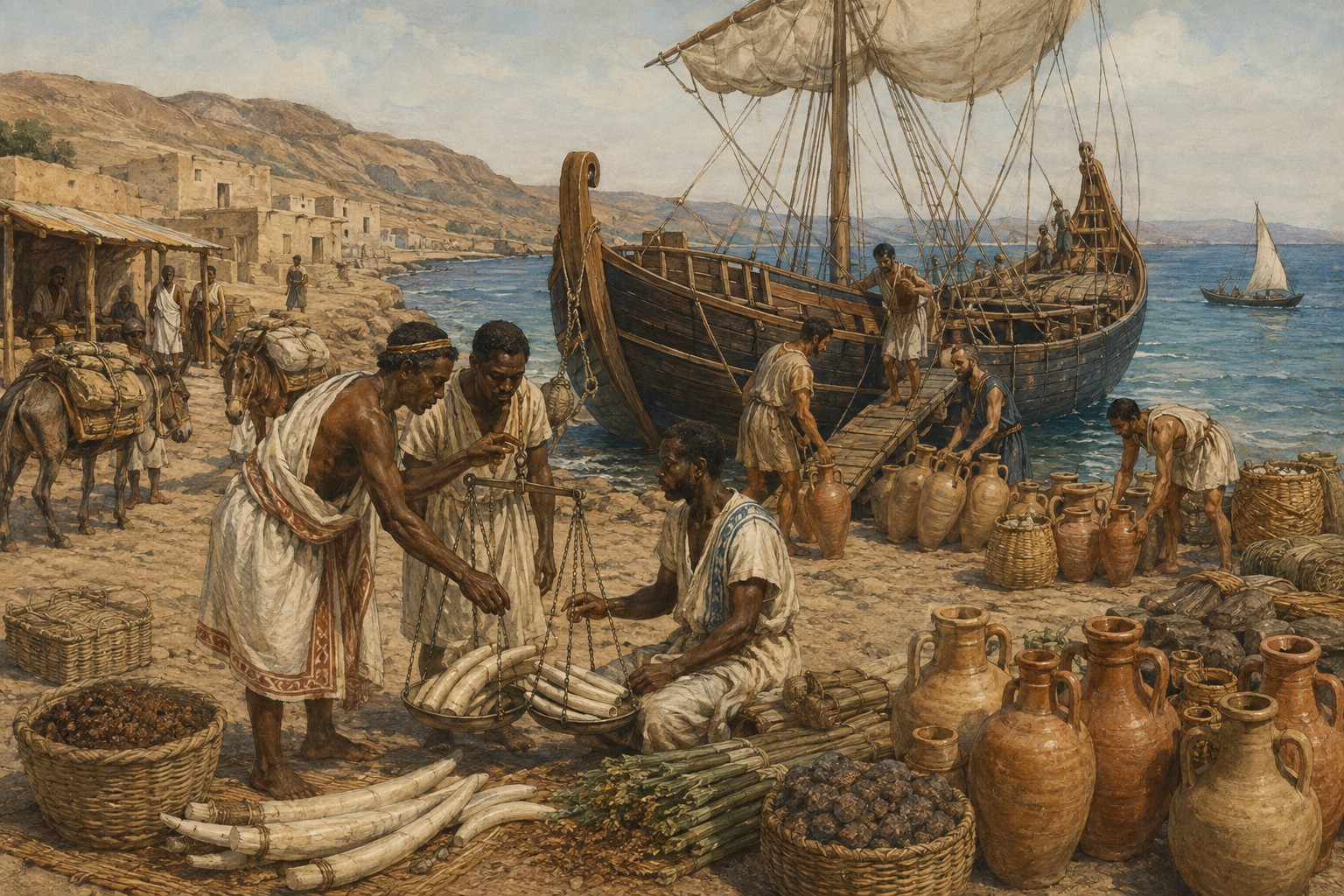 Historical reconstruction of connection to red sea trade through Aksumite architecture, commerce, and material culture