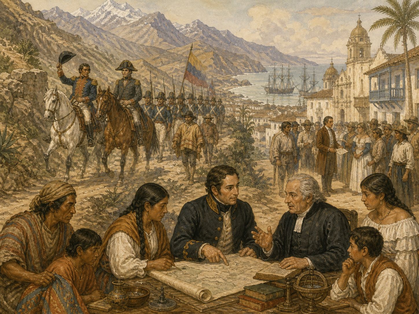 Historical reconstruction of Latin American Wars of Independence's long-term consequences: In the longer term, through imperial reorganization and the creation of new states, it transformed the political map of the americas in the nineteenth century.