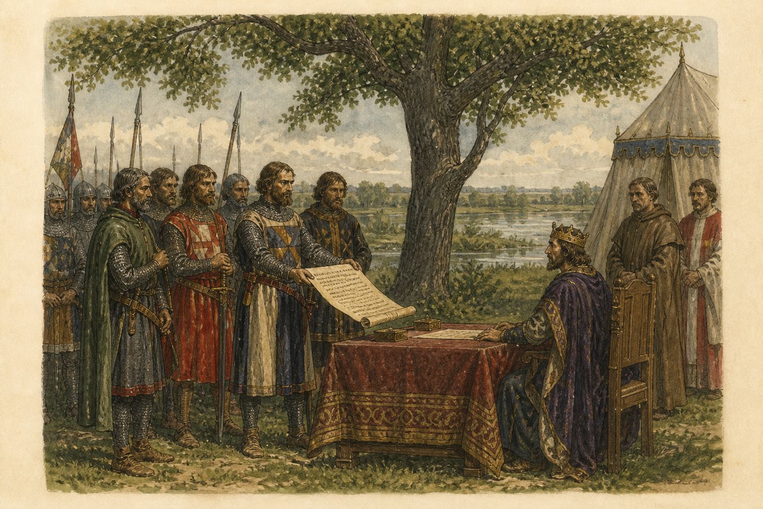 Historical reconstruction of the “Baronial pressure” stage in Magna Carta