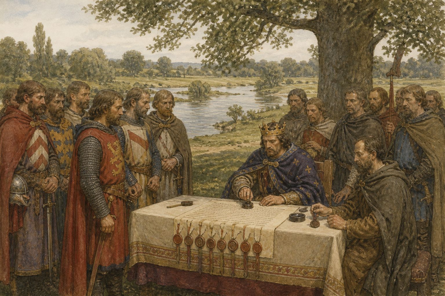 Historical reconstruction of the “Sealing the charter” stage in Magna Carta