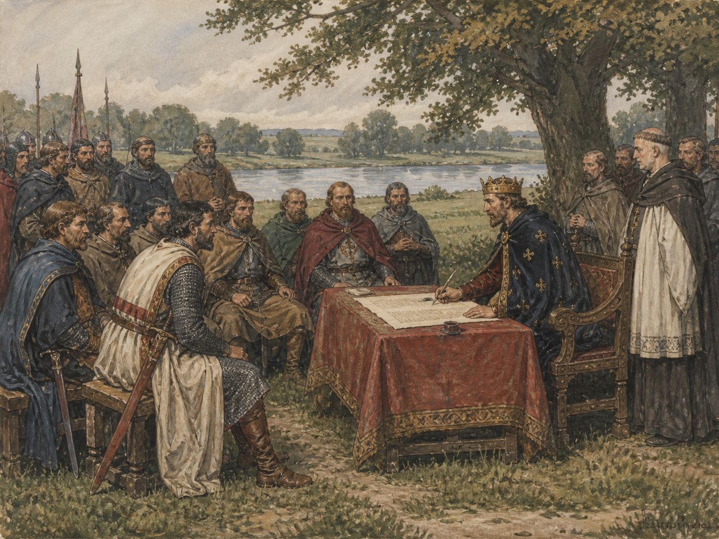 Historical reconstruction of Magna Carta's central action: Rebel barons seized London and forced negotiations.