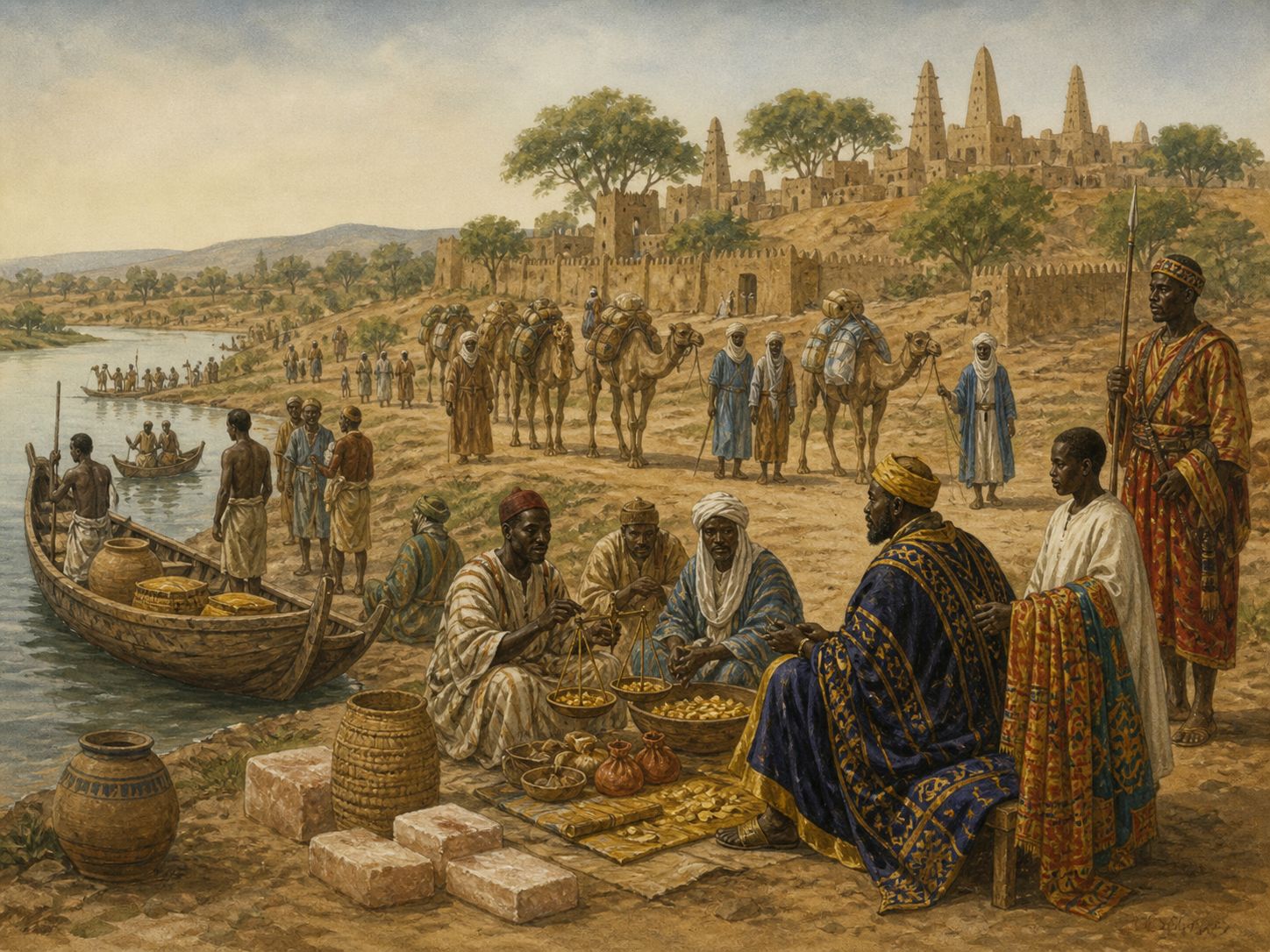 People moving between a Sahelian court and its trade routes