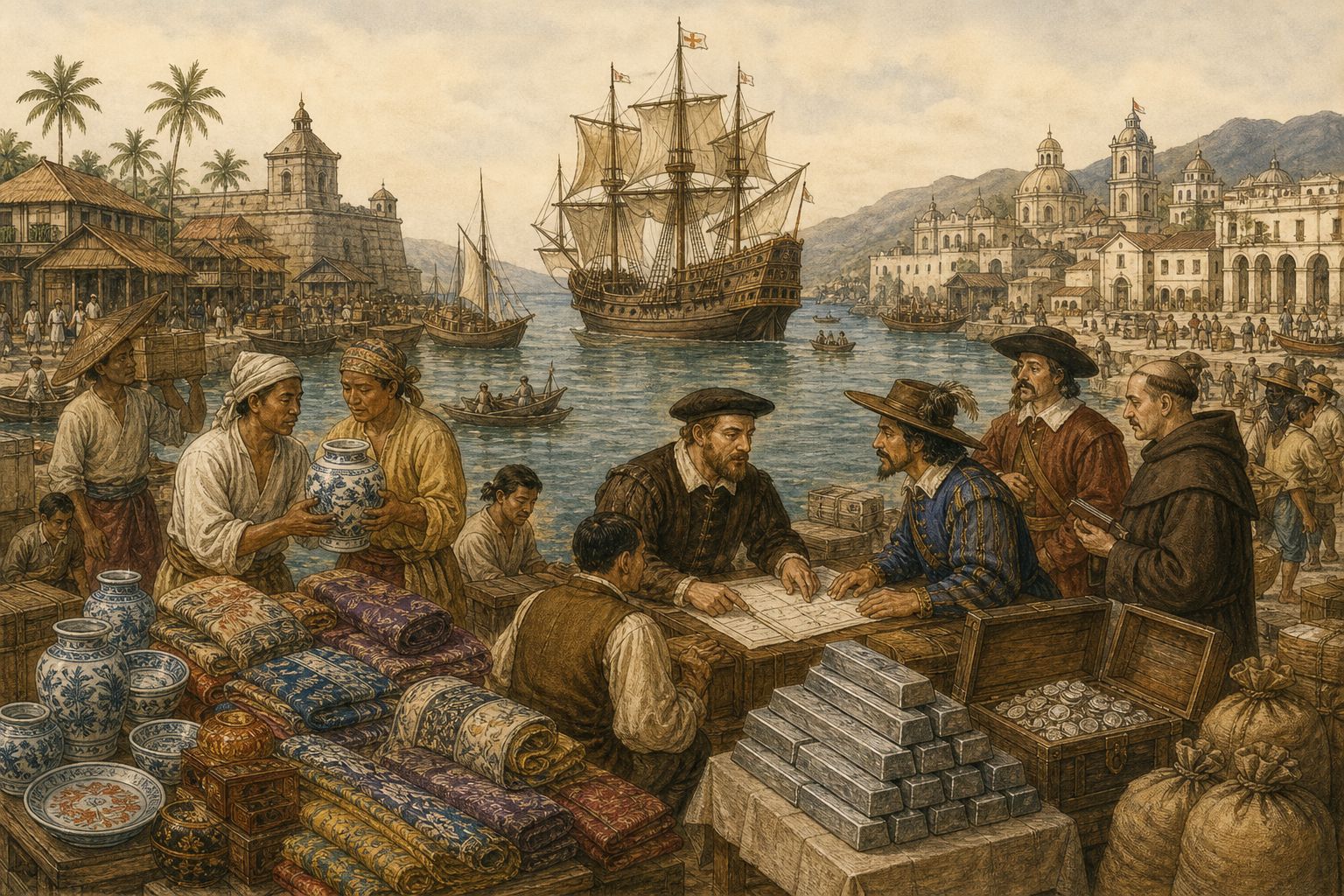 Historical reconstruction of the “Forces in motion” stage in Manila Galleon Trade