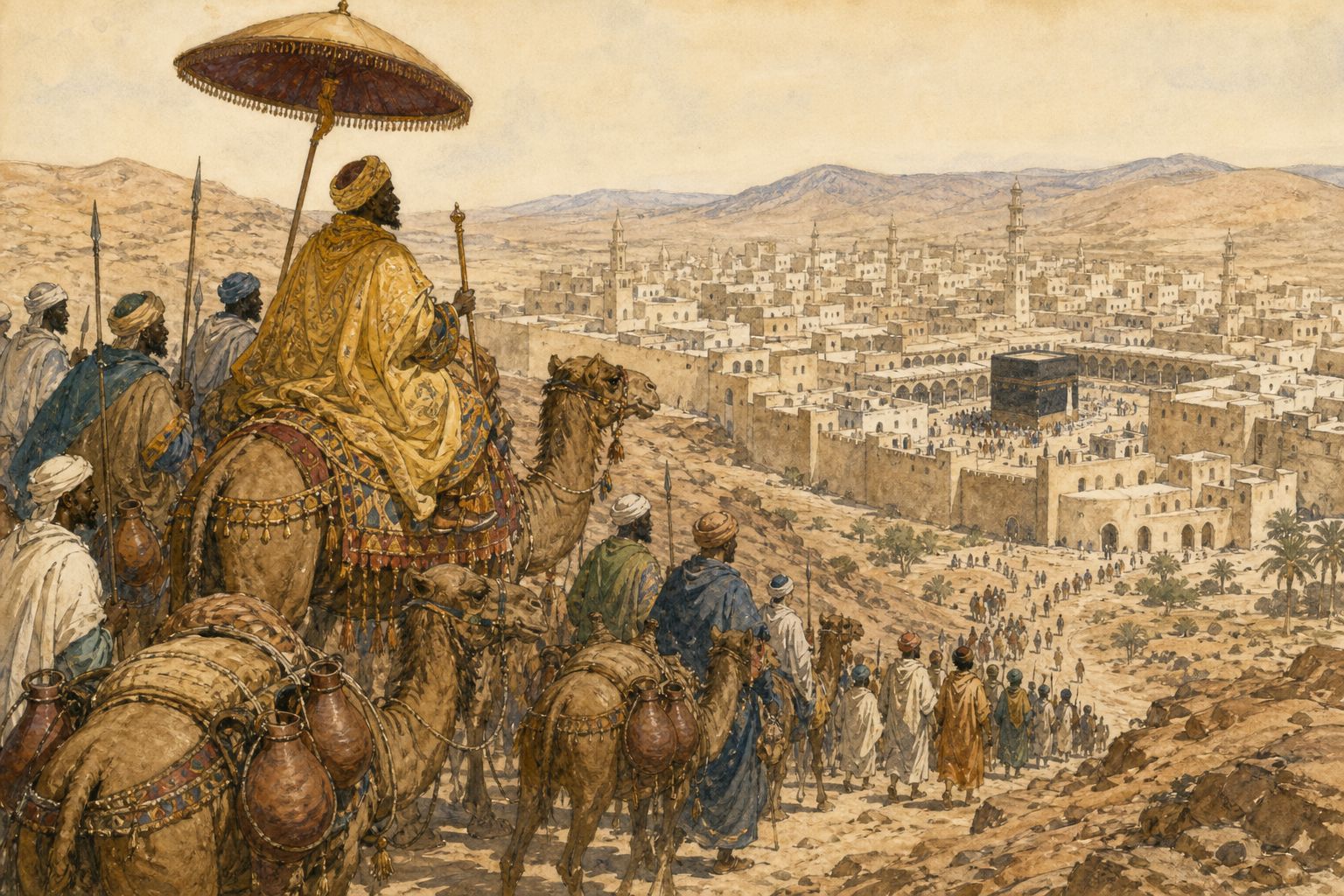 Historical reconstruction of “Return journey through the Sahara” in Mansa Musa’s Pilgrimage to Mecca
