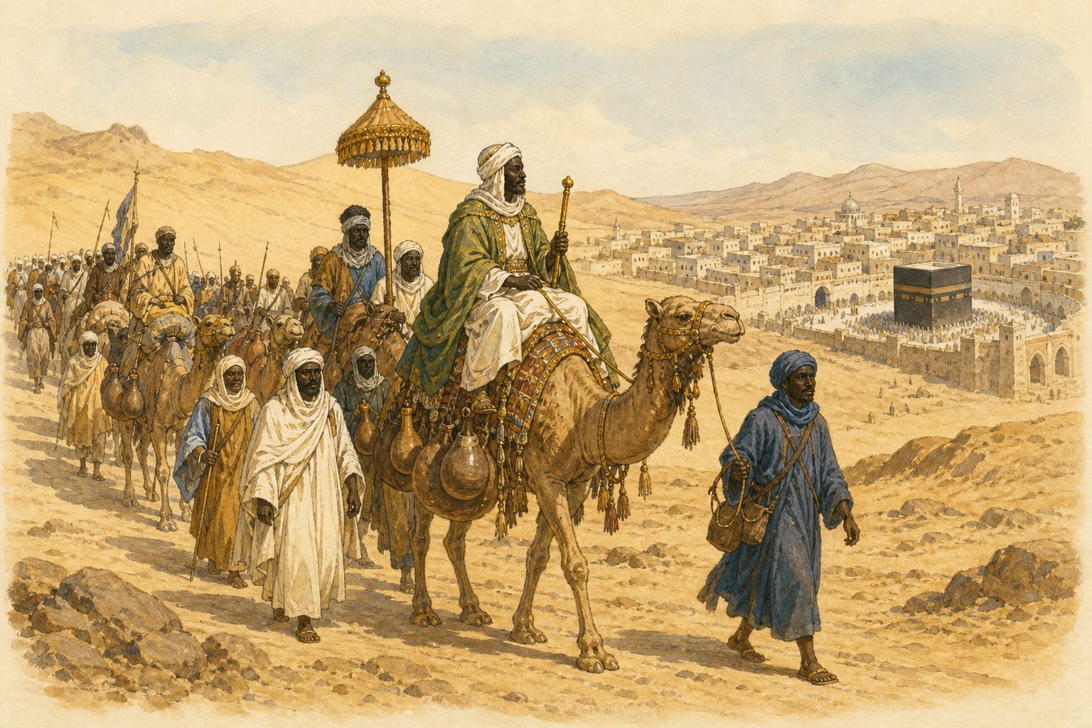 Historical reconstruction of “Mansa Musa reaches Cairo” in Mansa Musa’s Pilgrimage to Mecca