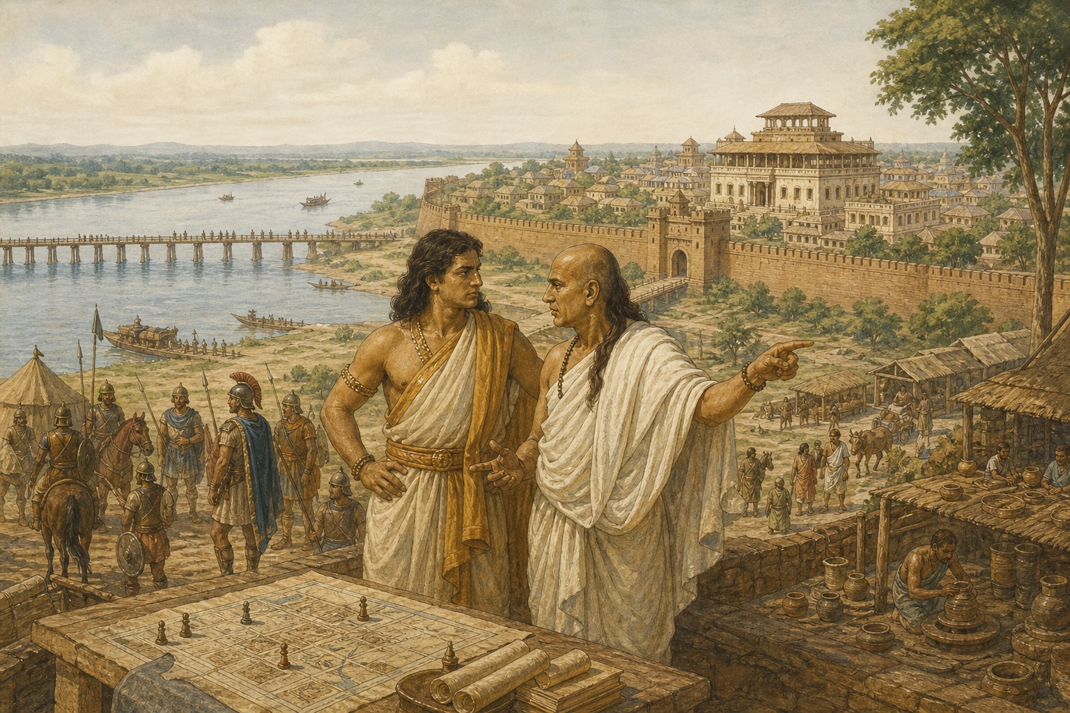 Foundation of the Maurya Empire: a scene of the prelude
