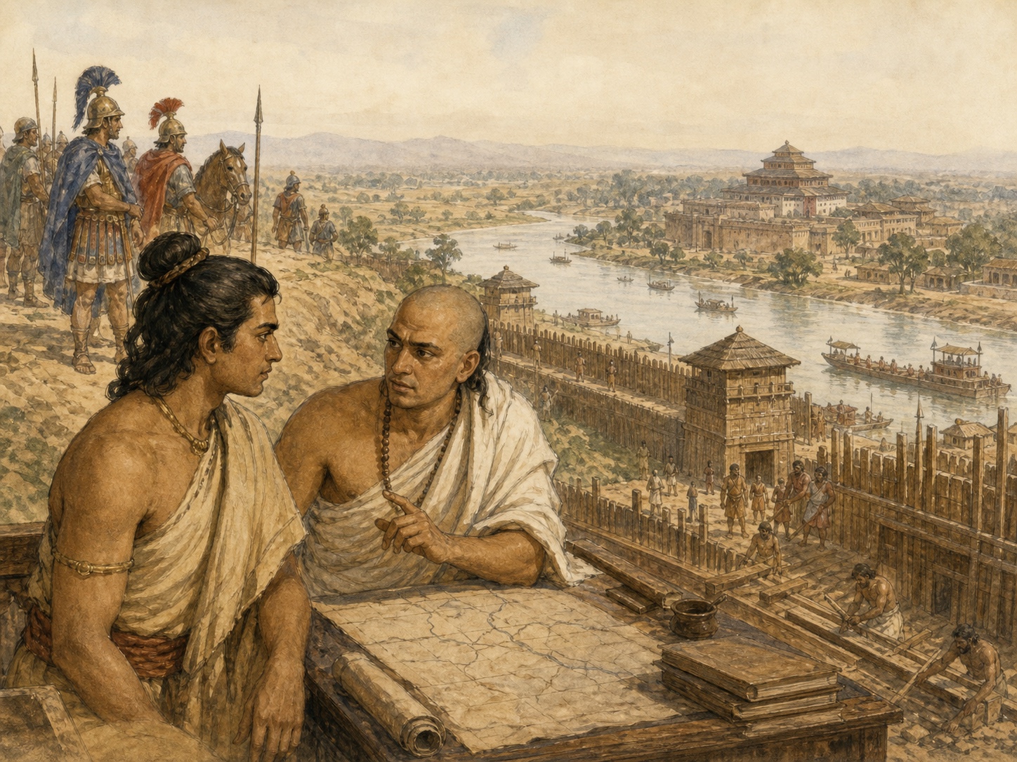 Illustrated reconstruction of the background of Foundation of the Maurya Empire