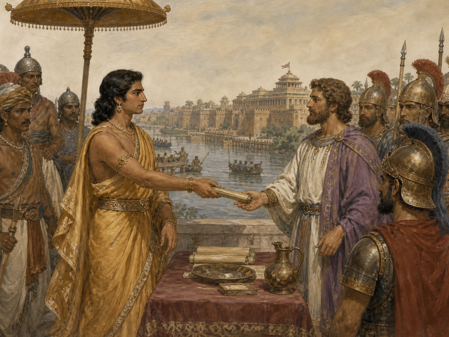 Illustrated reconstruction of the course of Foundation of the Maurya Empire
