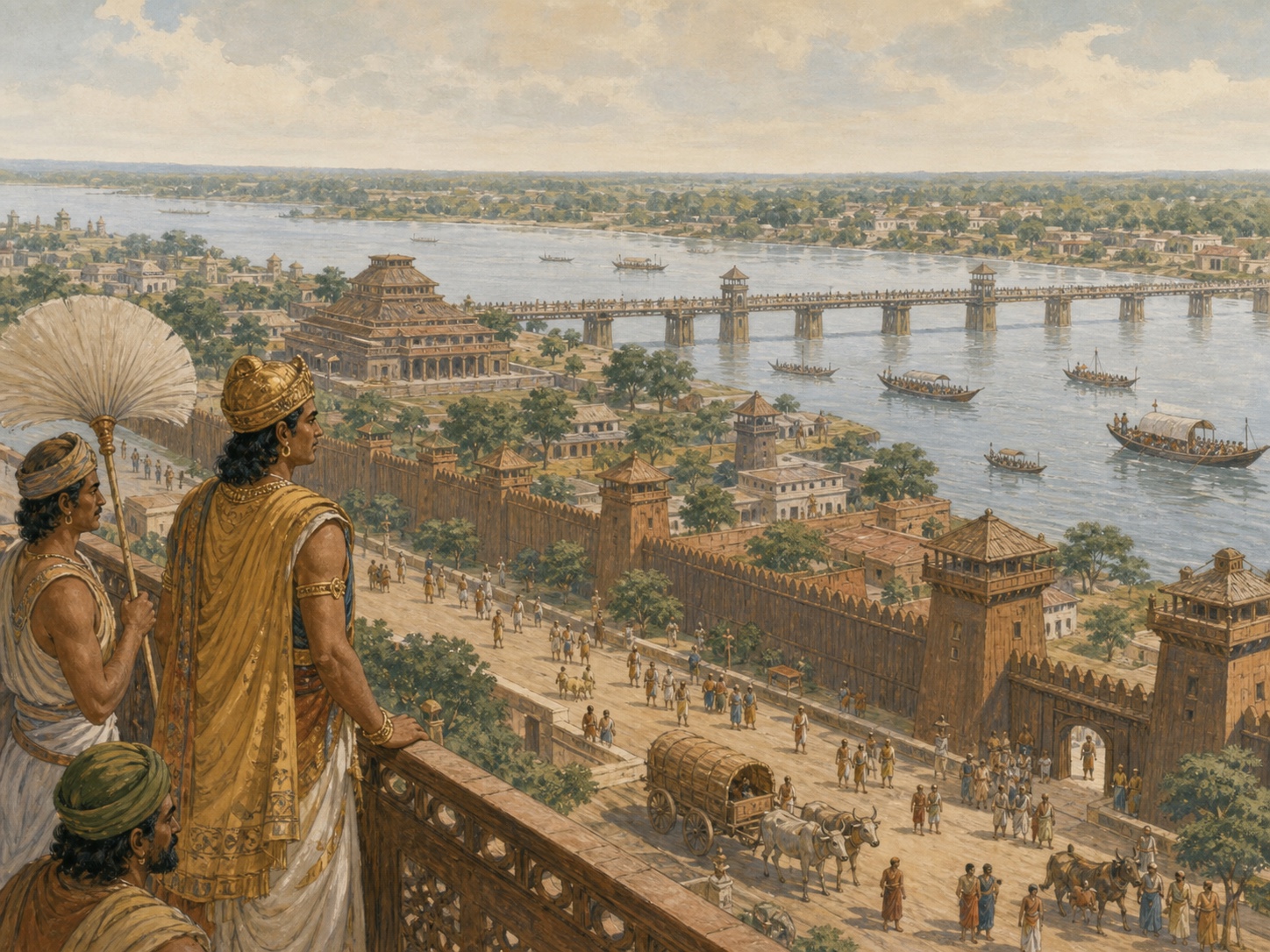 Illustrated reconstruction of the outcome of Foundation of the Maurya Empire