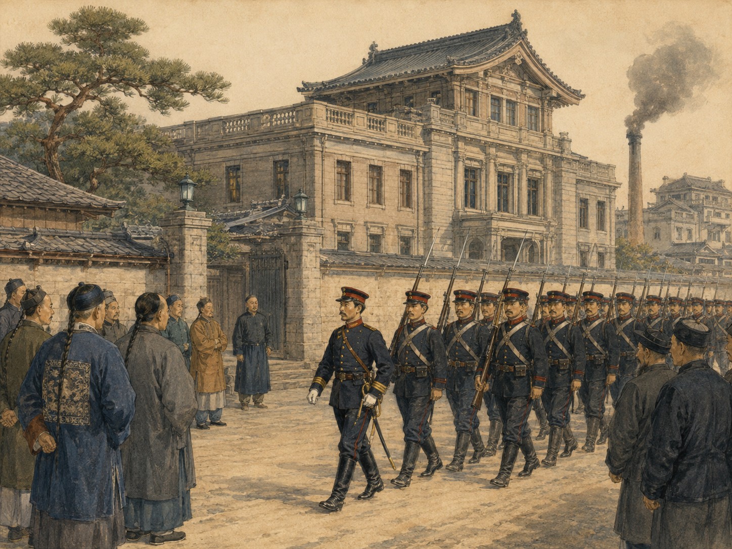 Illustrated reconstruction of the significance of Meiji Restoration