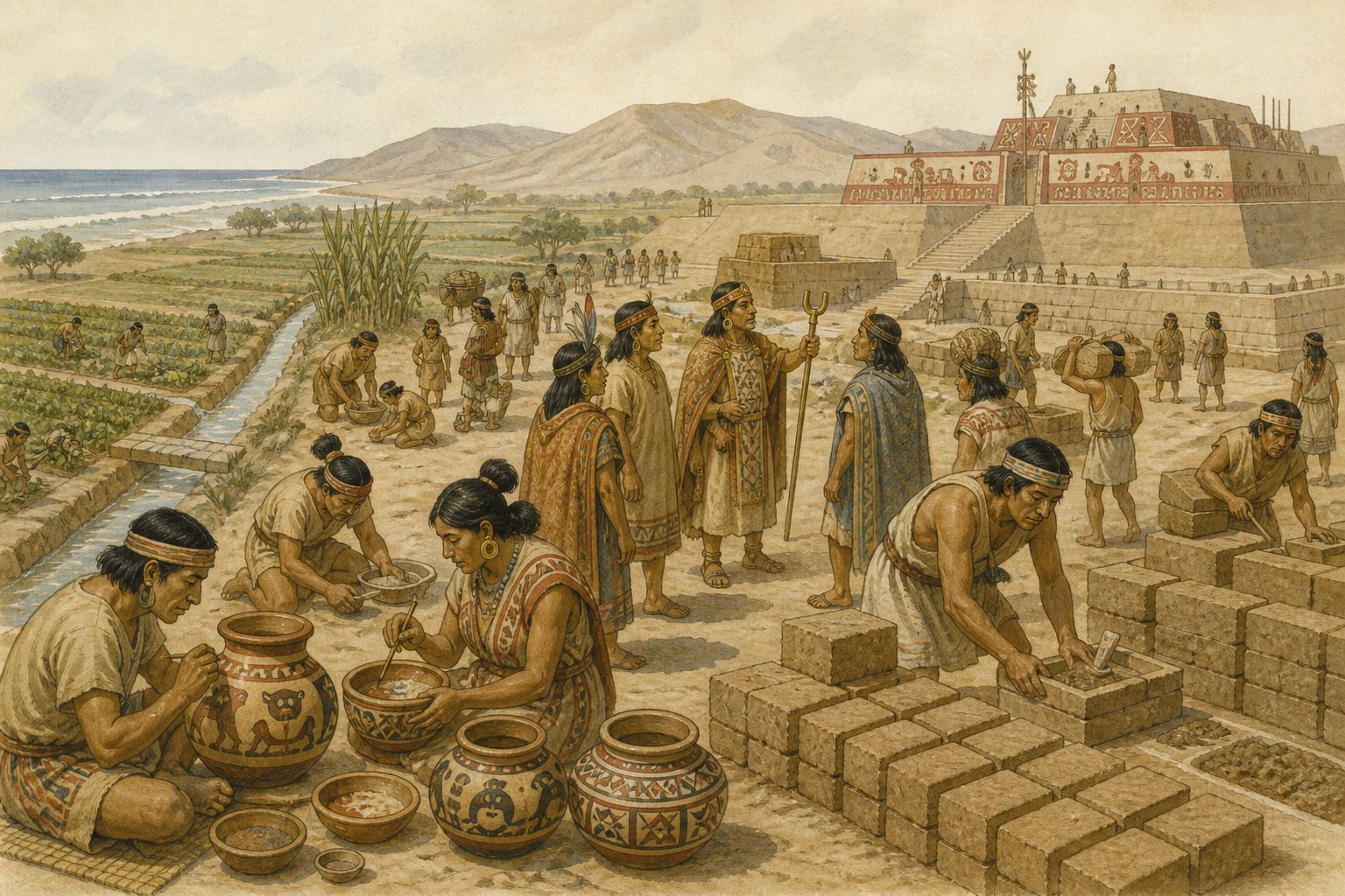 Historical reconstruction of the “Forces in motion” stage in Rise of the Moche Civilization