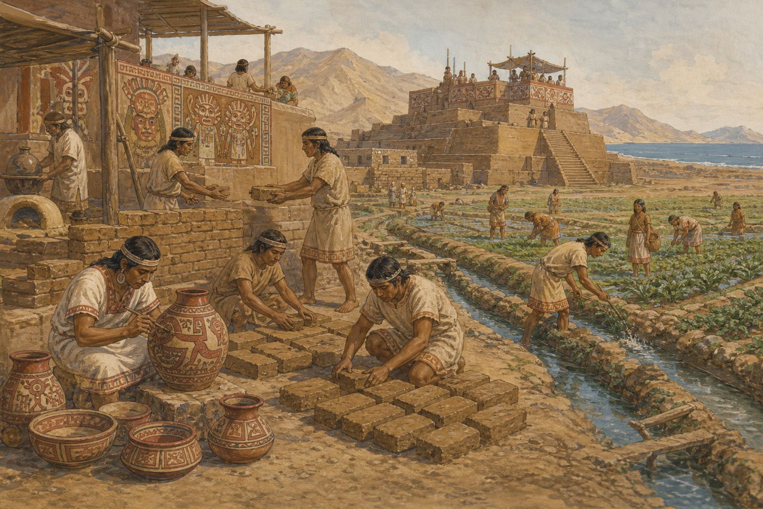 Historical reconstruction of the “Rise of the Moche Civilization” stage in Rise of the Moche Civilization