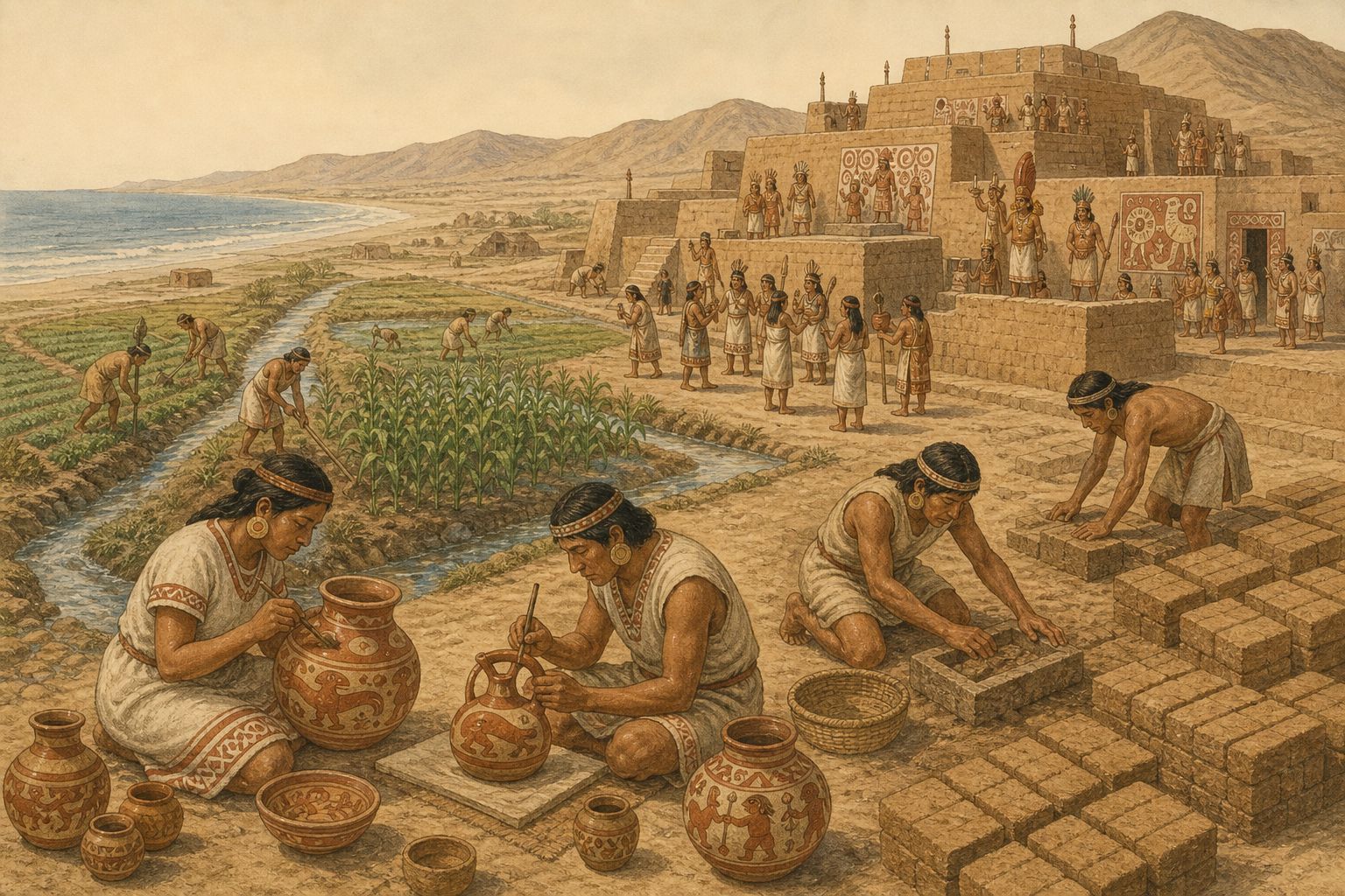 Historical reconstruction of the “Enduring consequences” stage in Rise of the Moche Civilization