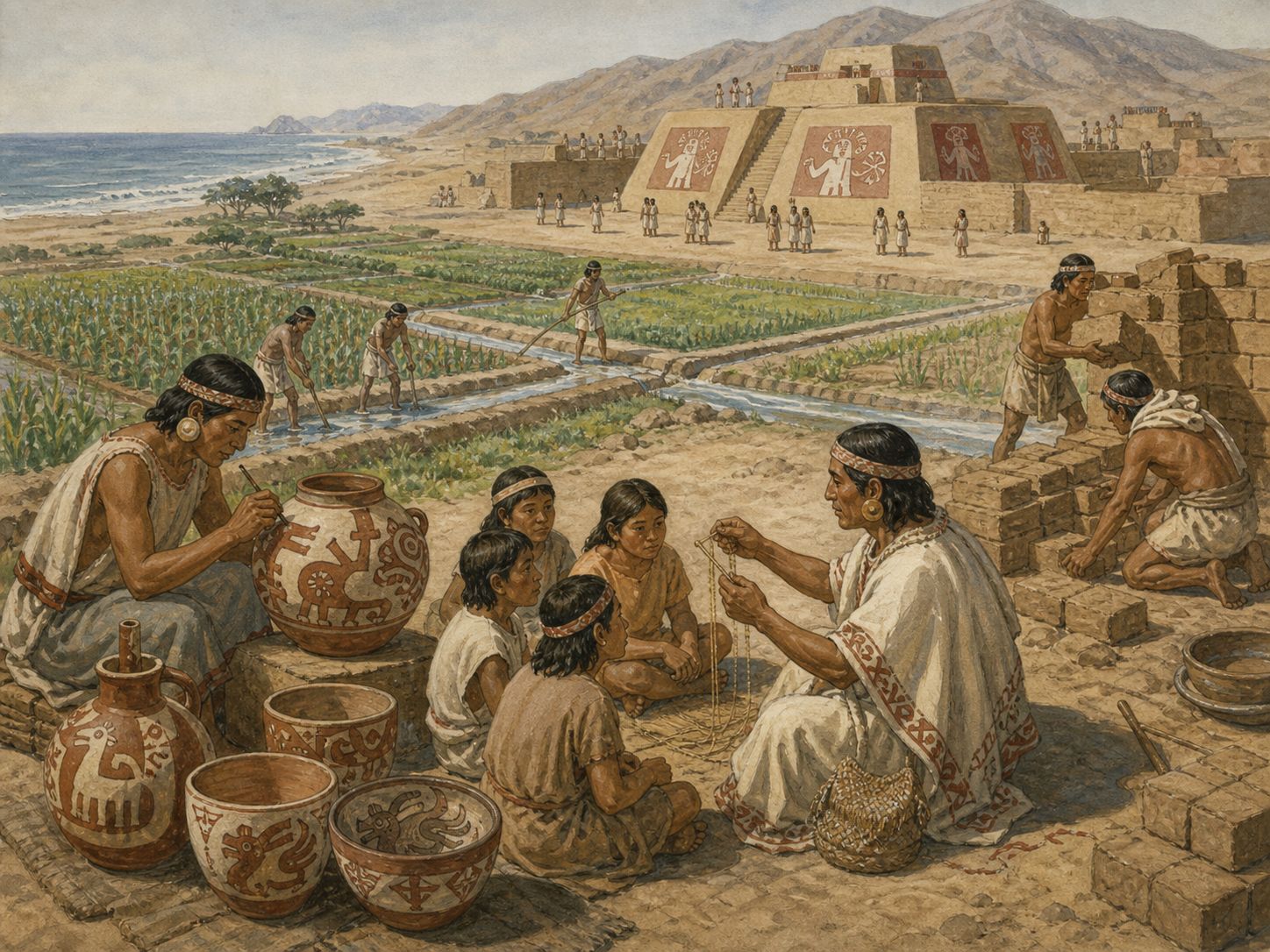 Historical reconstruction of Rise of the Moche Civilization's long-term consequences: In the longer term, it left rich archaeological evidence for state formation and ritual practice in the andes.