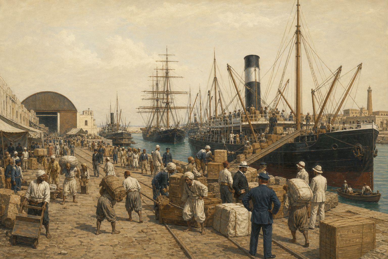 Historical reconstruction of the “Global shipping and strategic change” stage in Opening of the Suez Canal
