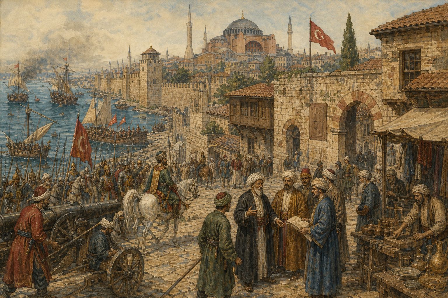 Historical reconstruction of “New civic and religious order takes shape” in Ottoman Conquest of Constantinople