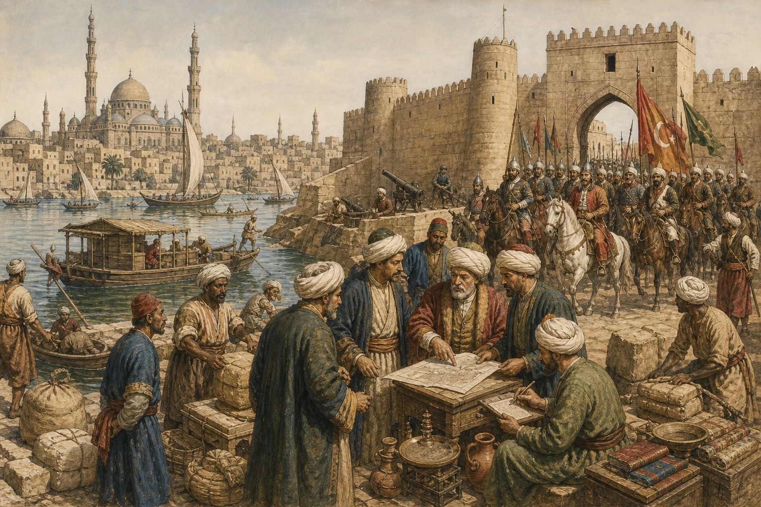 Historical reconstruction of “Mamluks defeated at Marj Dabiq” in Ottoman Conquest of Egypt