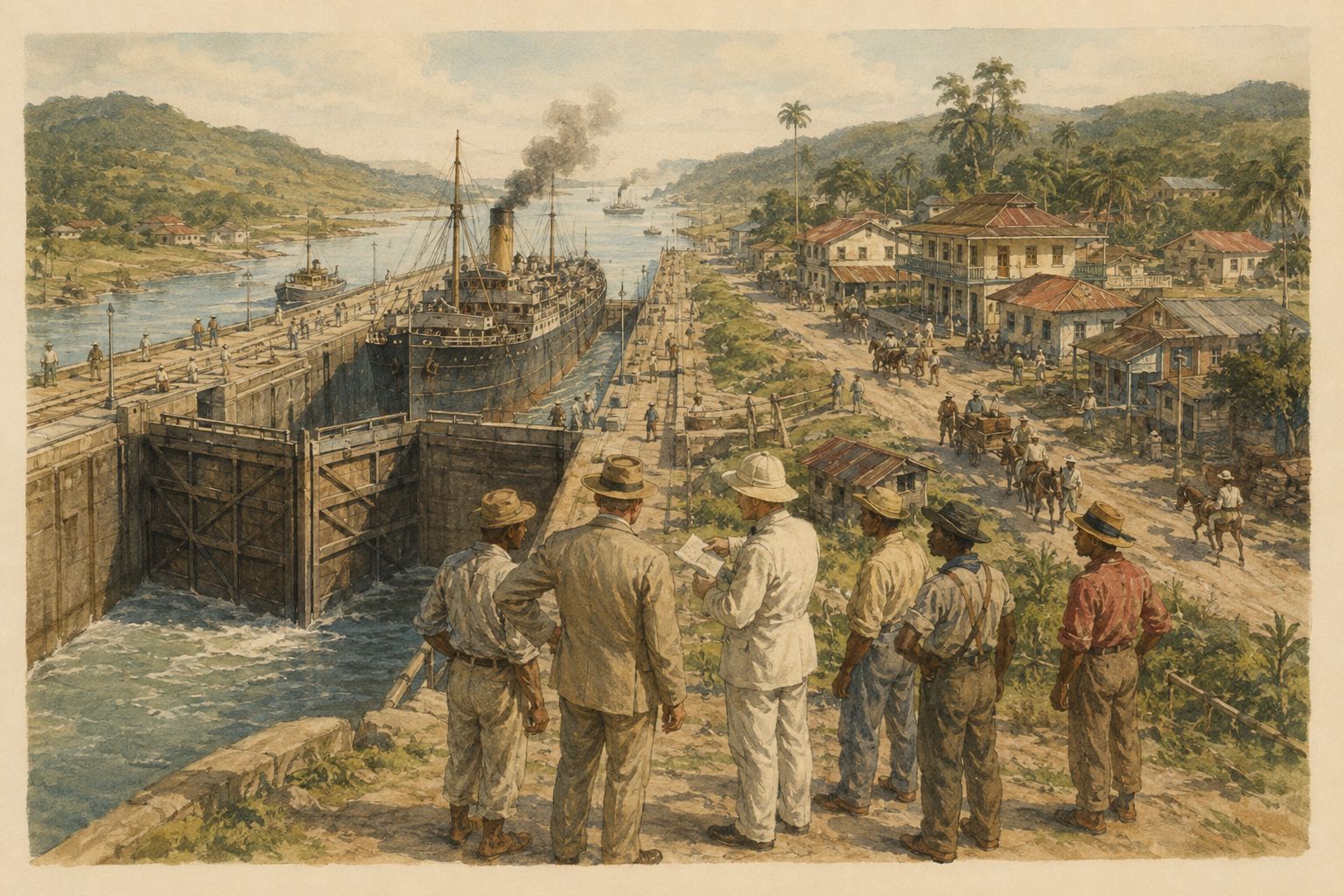 Historical reconstruction of “Torrijos–Carter Treaties signed” in Opening of the Panama Canal