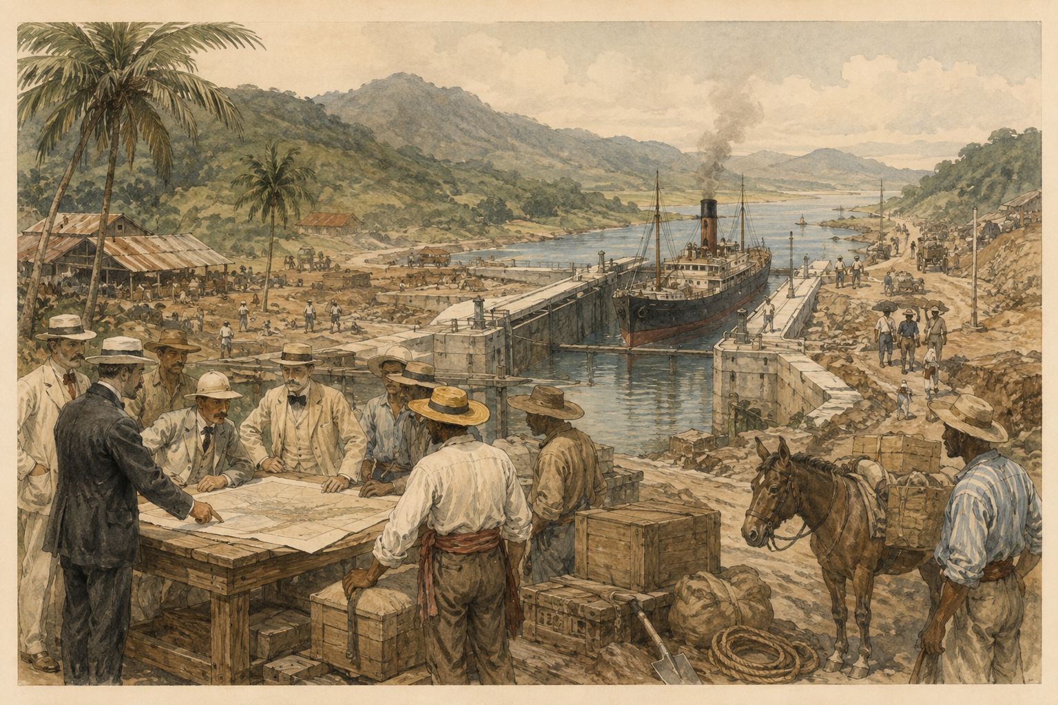 Historical reconstruction of “Panama separates and grants canal rights” in Opening of the Panama Canal