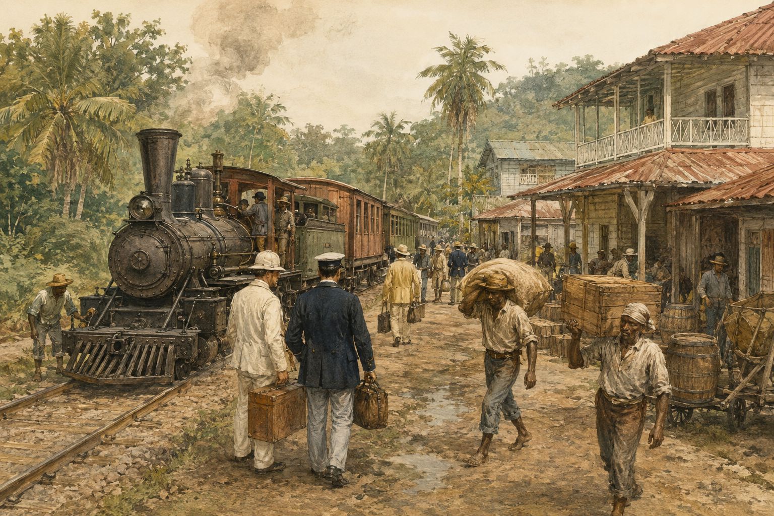 Historical reconstruction of “US transcontinental railway changes traffic” in Opening of the Panama Railway