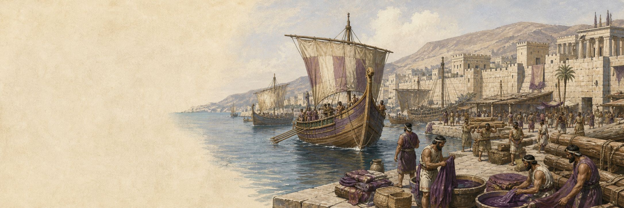 Reconstruction of Phoenician ships, trade, and settlements linking the Levant with Carthage and the western Mediterranean