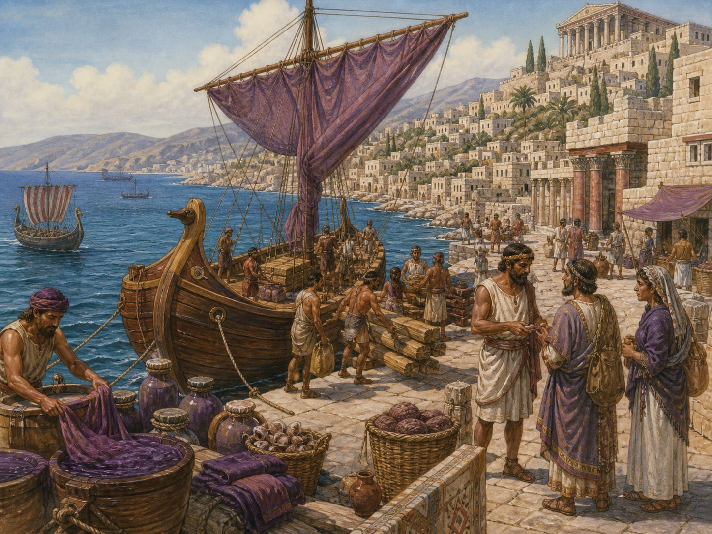 Historical reconstruction of Development of the Phoenician Maritime Network's background: In and around the Levantine coast and Mediterranean, the setting took shape as Phoenician city-states established ports and trading settlements across the Mediterranean, circulating timber, dyes, and crafted goods.